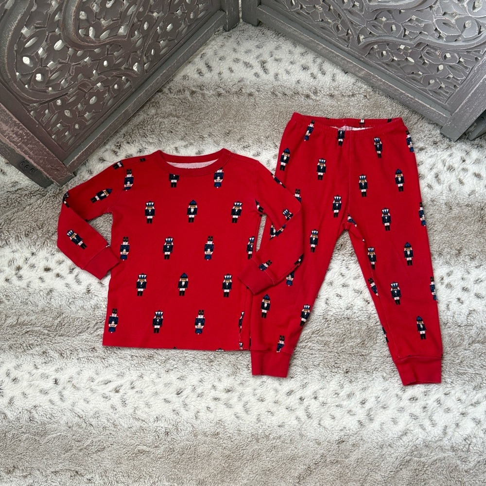 Janie and Jack Red Pajama Set boys 2T Christmas nutcracker holiday party winter